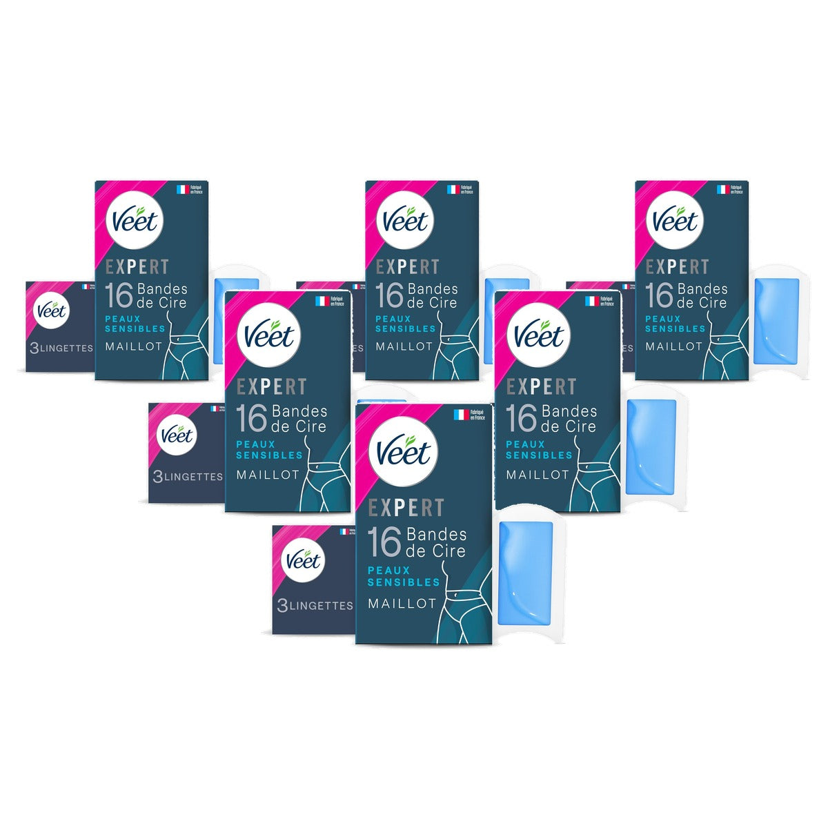 Veet Expert koude wasstrips gevoelige huid 6 x 16 stuks - Voordeelverpakking