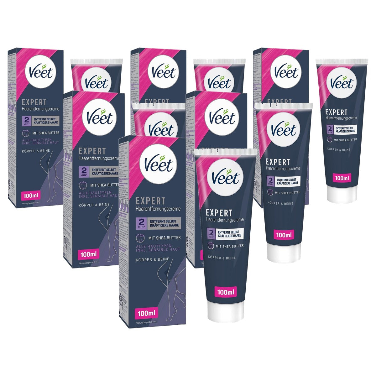 Veet Expert Ontharingscrème Lichaam & Benen Gevoelige Huid 6 x 100 ml - Voordeelverpakking