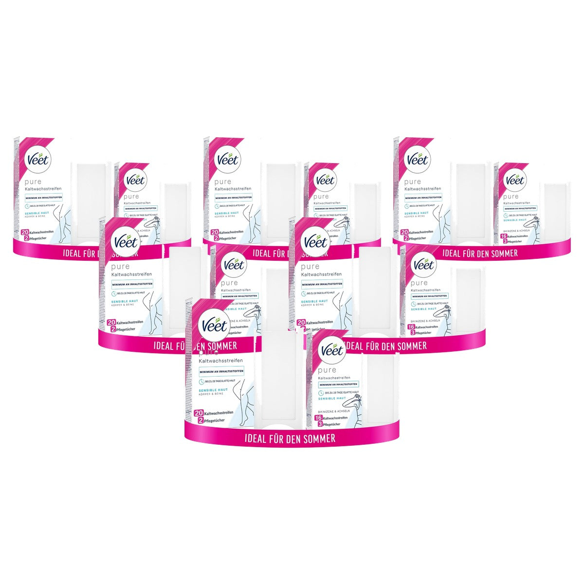 Veet Pure koudwasstrips set 20 + 16 strips - 6-pack
