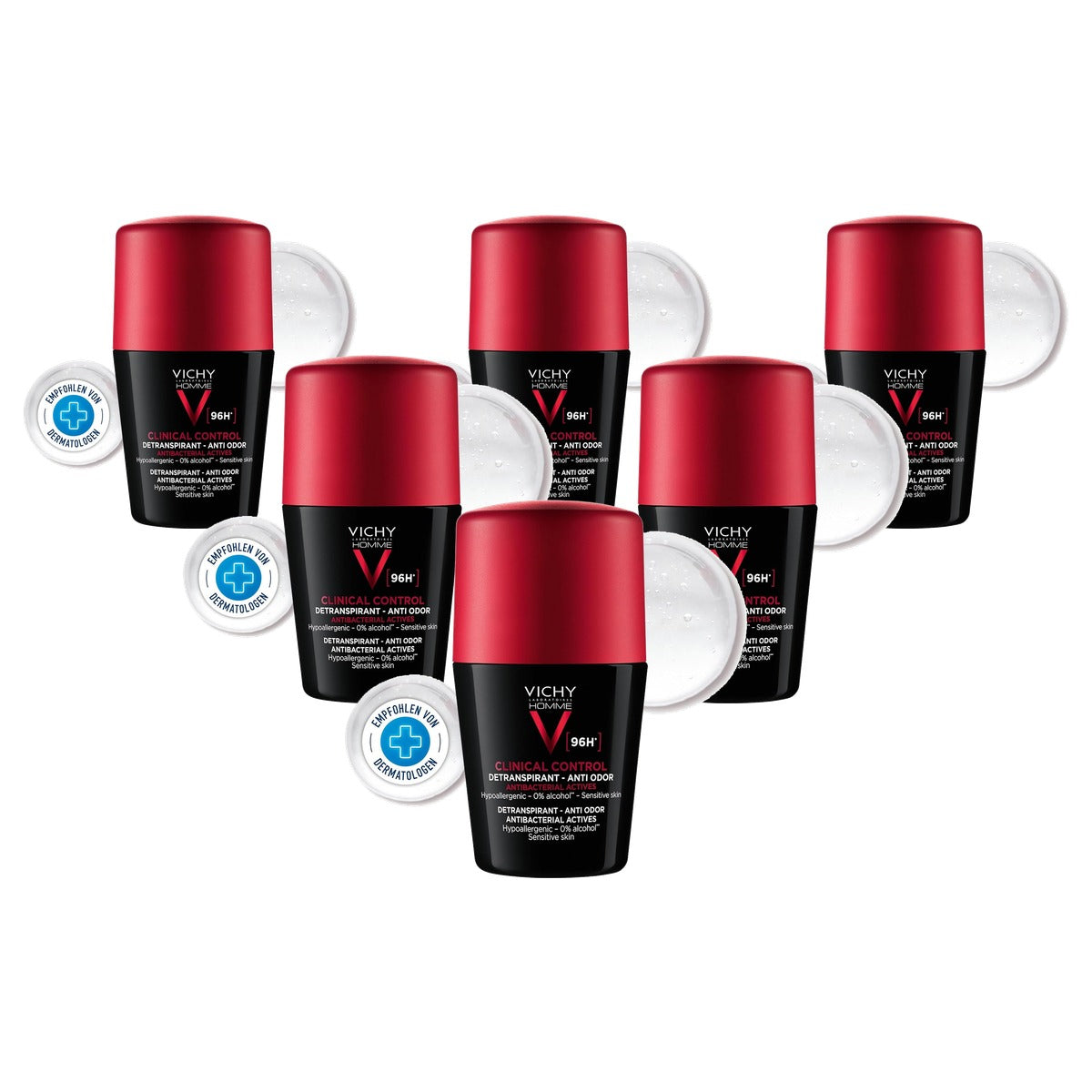 Vichy Homme Clinical Control 96h Deodorant Roll-on 50 ml - 6-pack