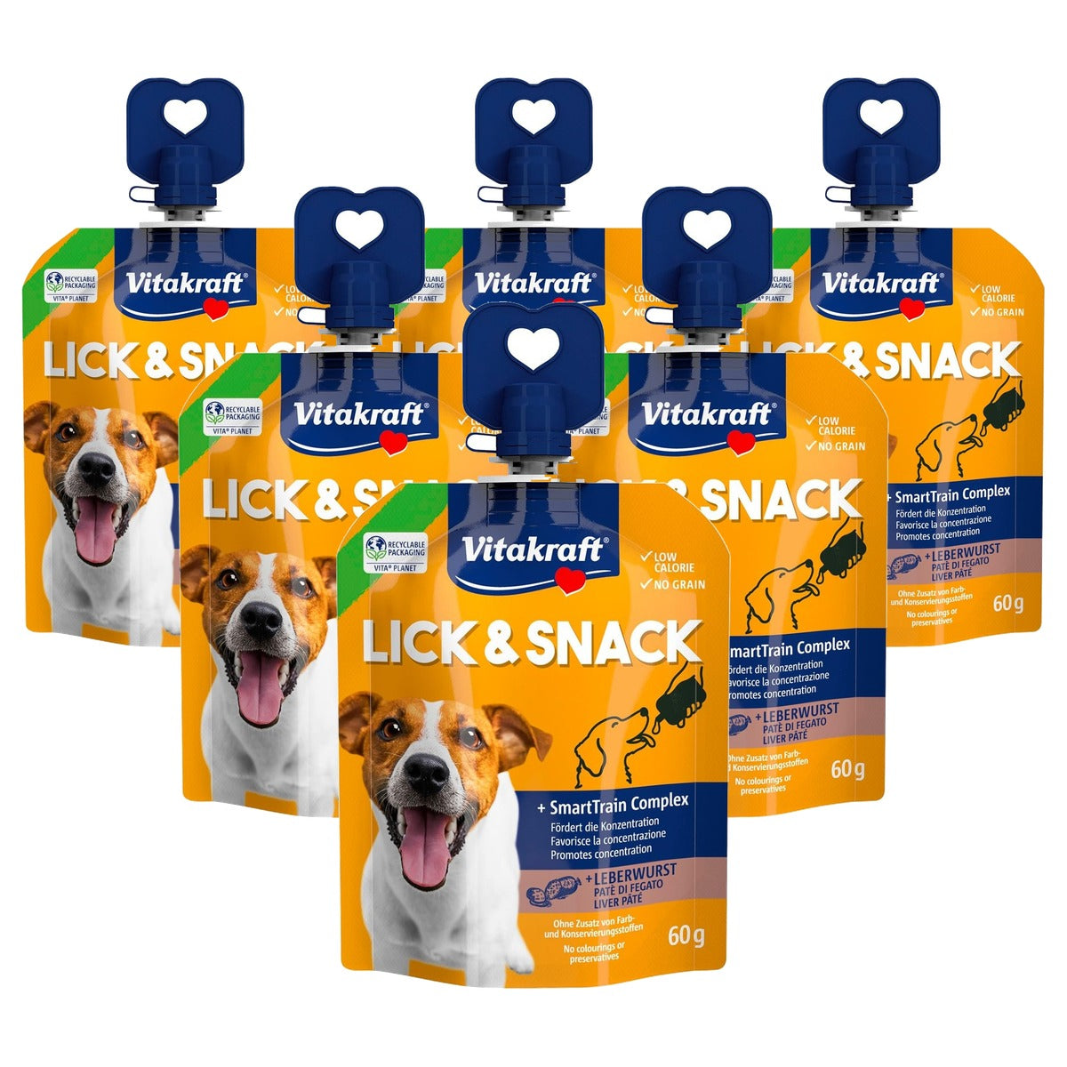 Vitakraft Lick & Snack Trainingscrème Leverworst 60 g - 6-pack