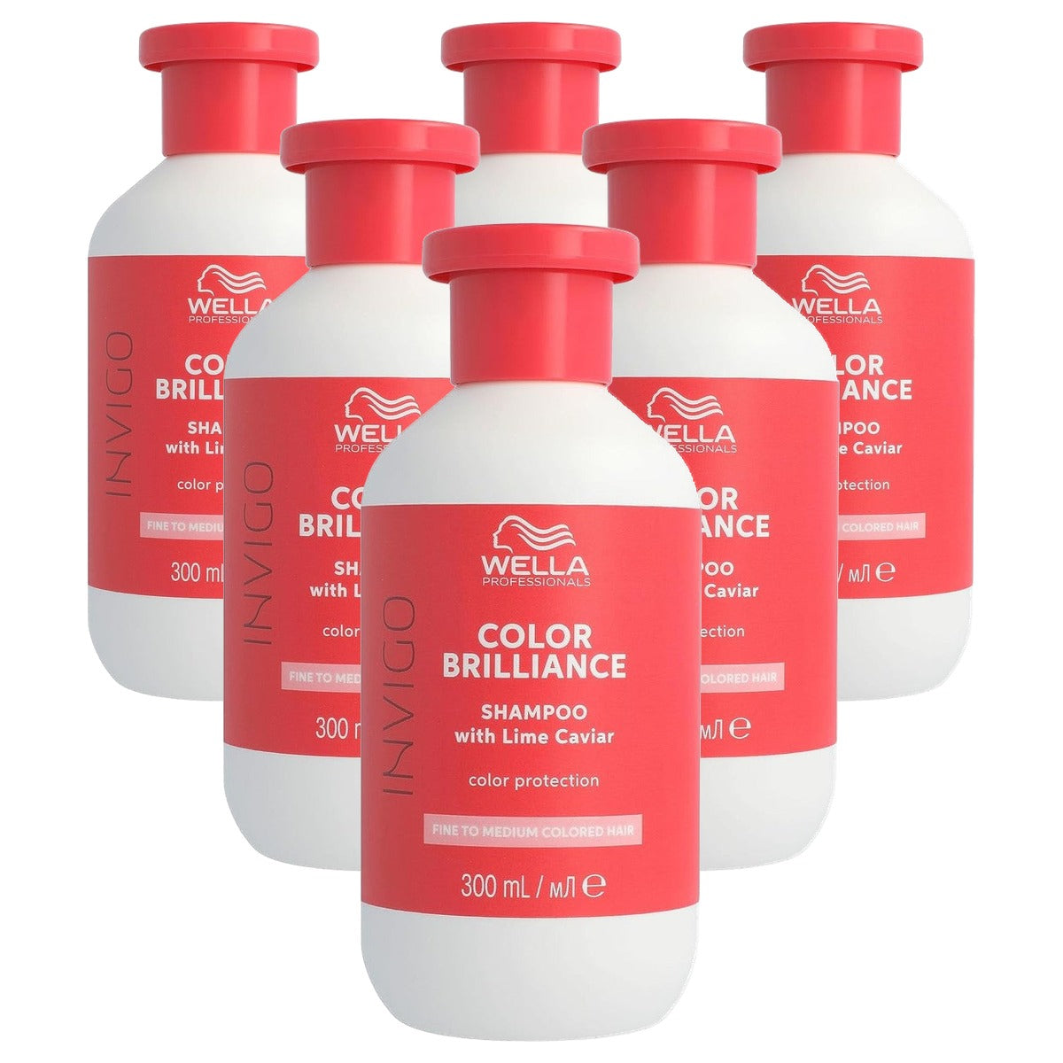 Wella Professionals Invigo Color Brilliance Shampoo Fine 6 x 300 ml - Voordeelverpakking
