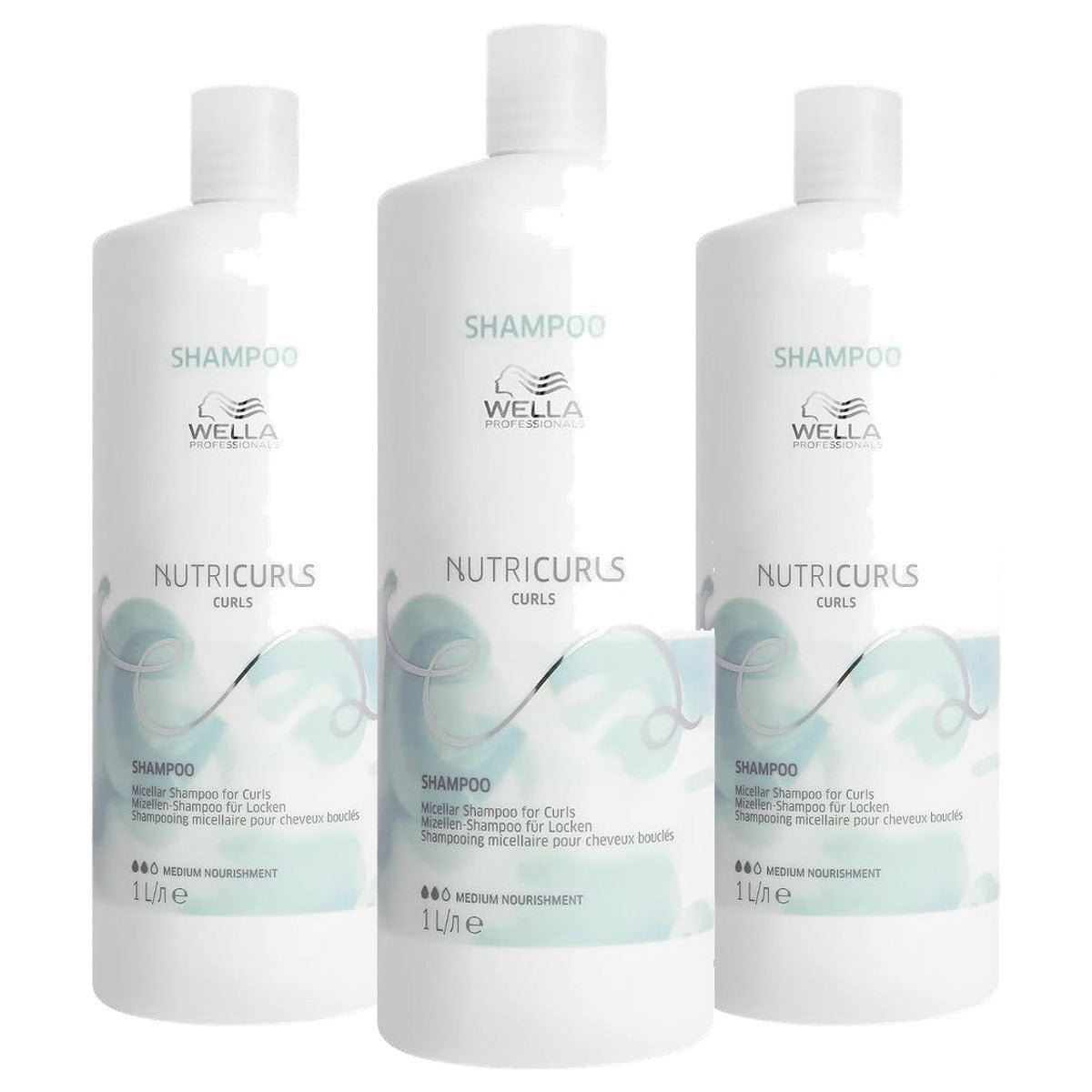 Wella Professionals NUTRICURLS Shampoo voor golvend haar - 3-pack