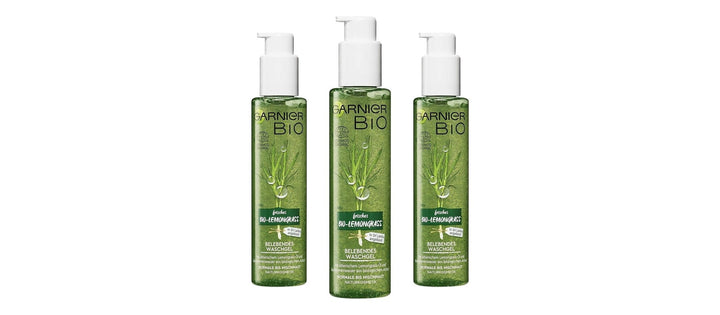 Drie flessen Garnier Bio Lemongrass wasgel met pompje, 150 ml