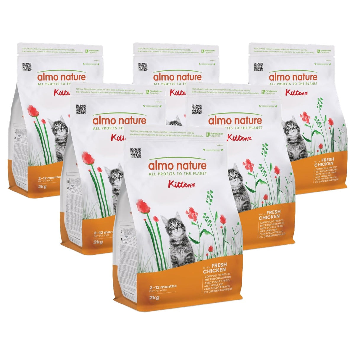 Almo Nature Holistic Kitten Droogvoer Kip en Rijst 2 kg - 6-pack