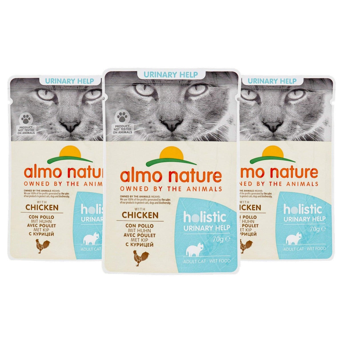 Almo Nature Holistic Urinary Help Kattenvoer Kip 1 x 70 g - 3-pack
