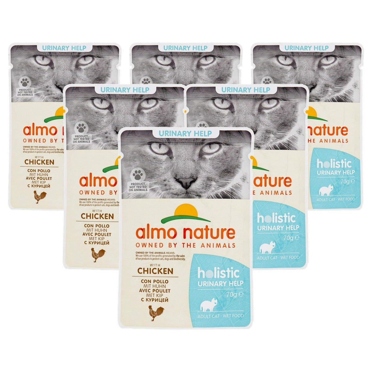Almo Nature Holistic Urinary Help Kattenvoer Kip 1 x 70 g - 6-pack