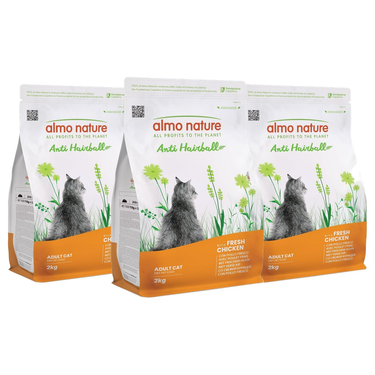 Almo Nature Anti-hairball Droogvoer Kat Kip 2 kg - 3-pack