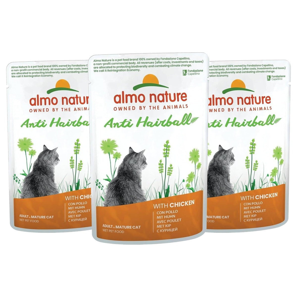 Almo Nature Anti Hairball Kattenvoer met Kip 30 x 70 g - 3-pack