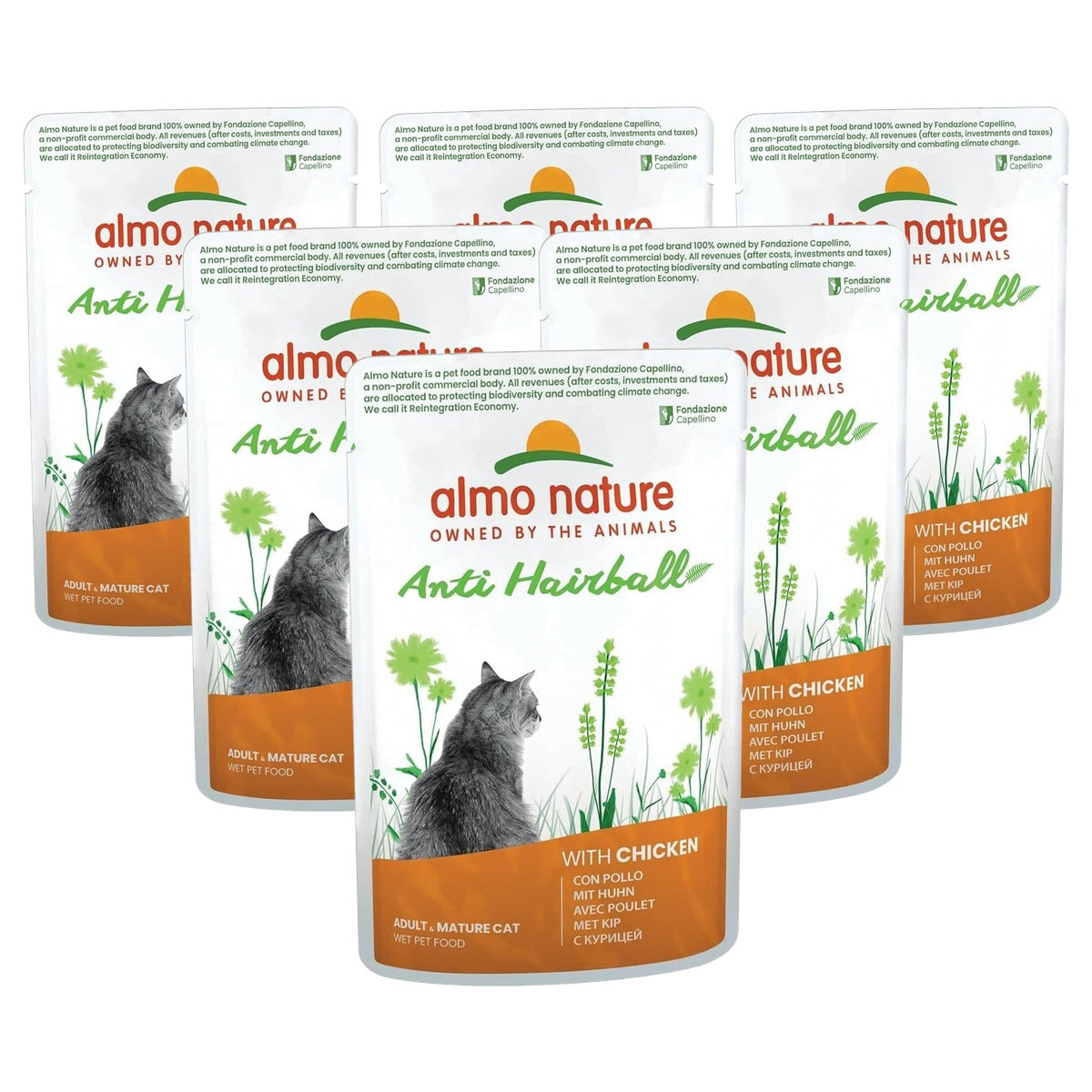 Almo Nature Anti Hairball Kattenvoer met Kip 30 x 70 g - 6-pack