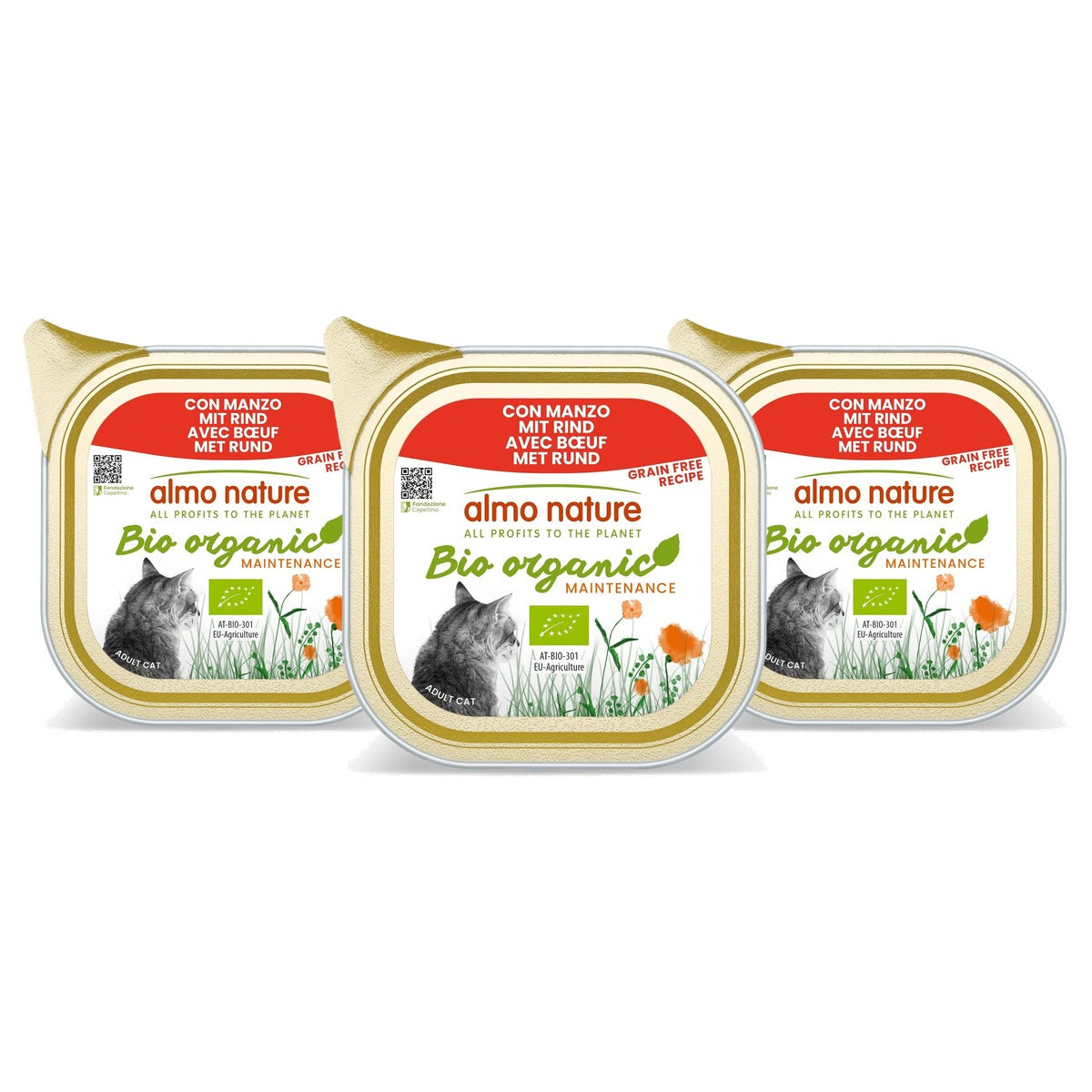 Almo Nature BioOrganic Nat Kattenvoer Rundvlees 19 x 85 g - 3-pack