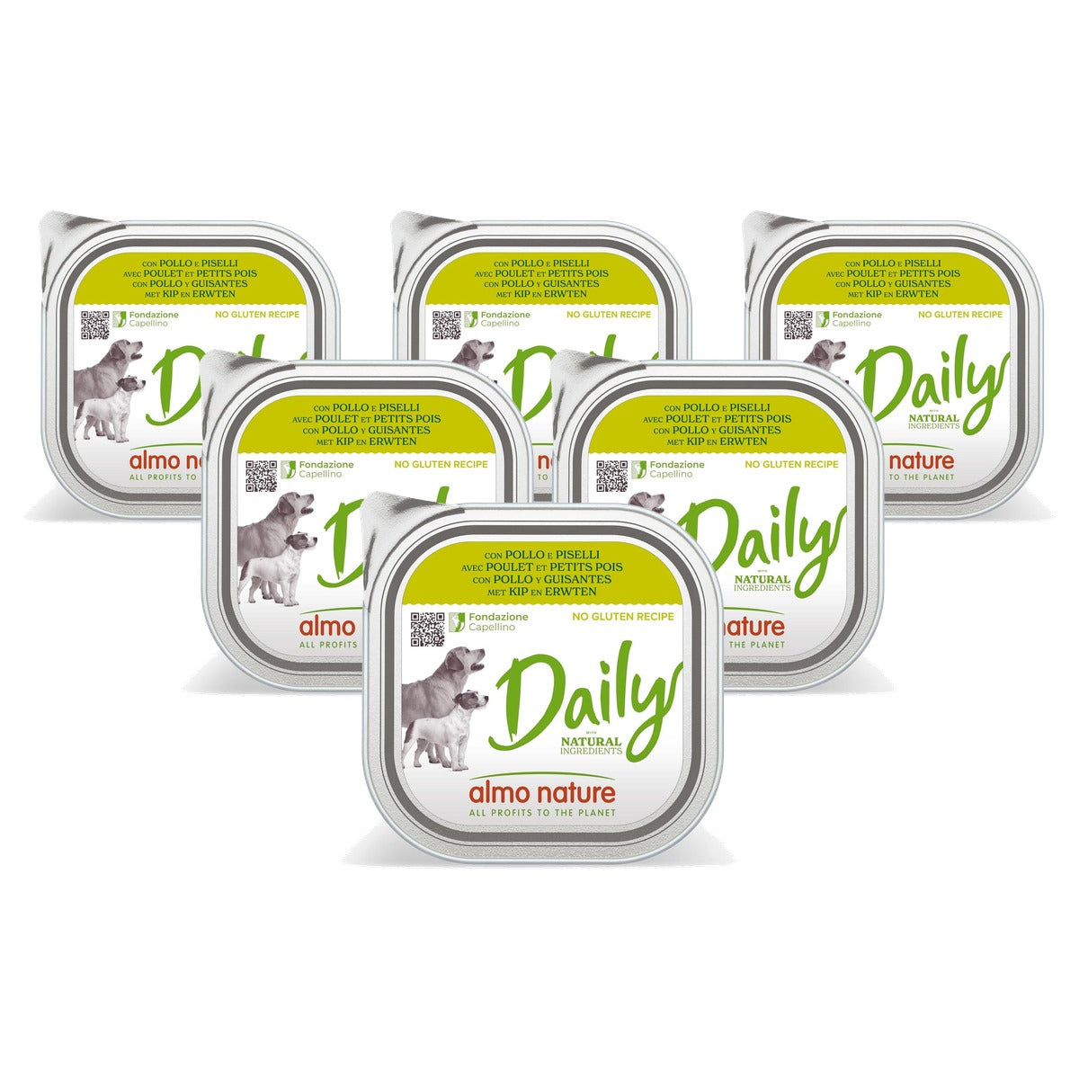 Almo Nature Daily Natvoer Hond Kip en Erwten 9 x 300 g - 6-pack
