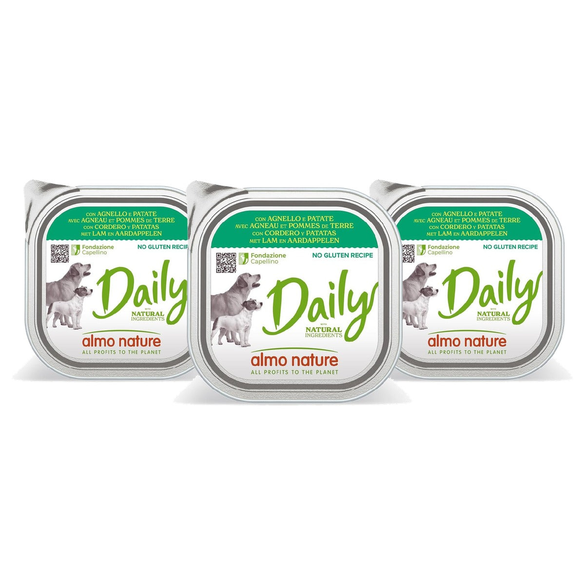 Almo Nature Daily Natvoer voor Honden met Lam en Aardappelen 9 x 300 g - 3-pack