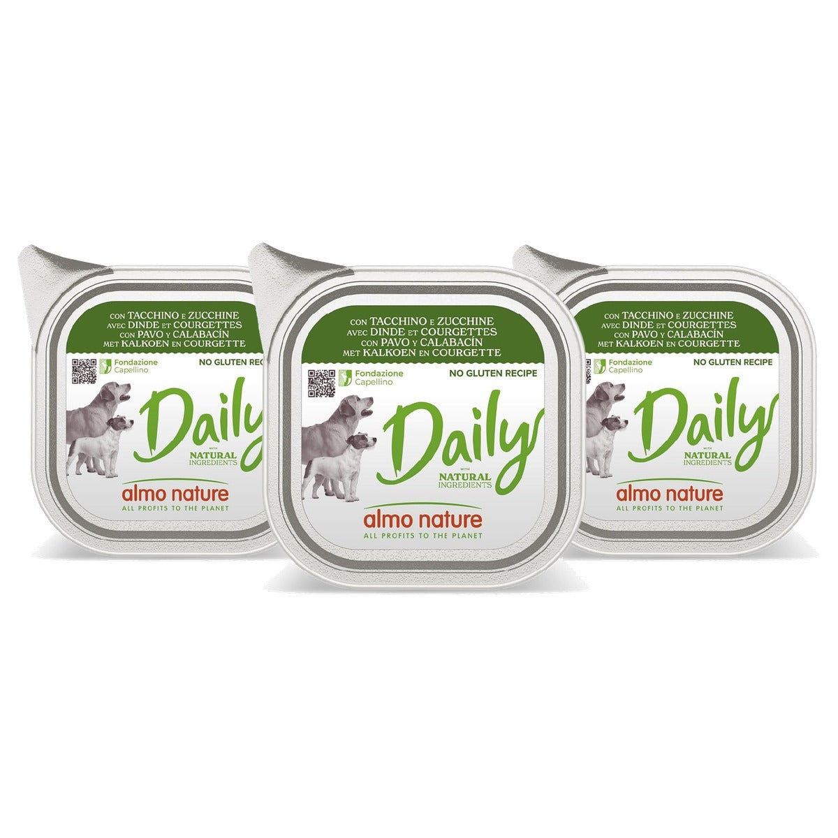 Almo Nature Daily Natvoer Hond Kalkoen en Courgette 100 g - 3-pack