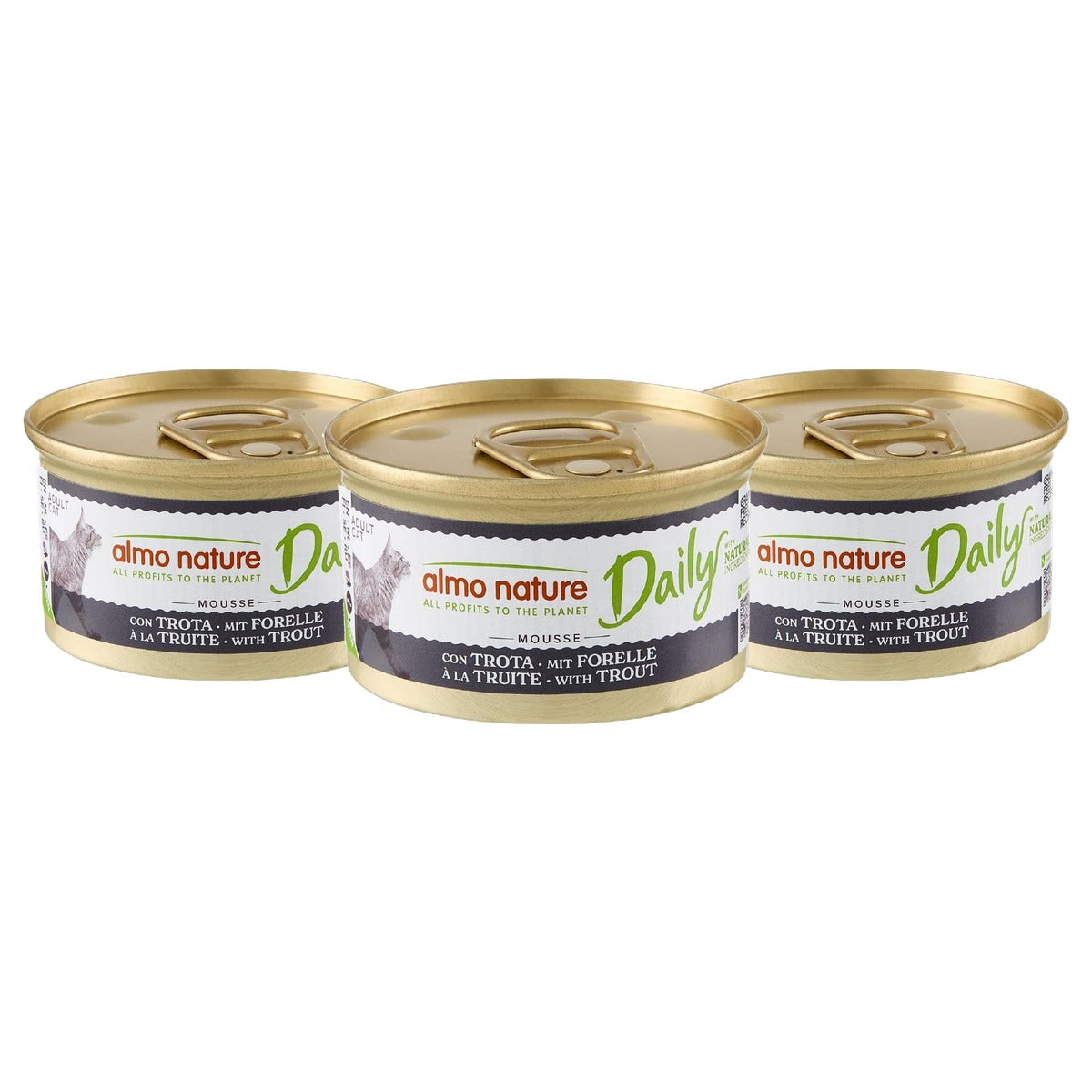 Almo Nature Daily Natvoer voor Katten Mousse Forel 24 x 85 g - 3-pack