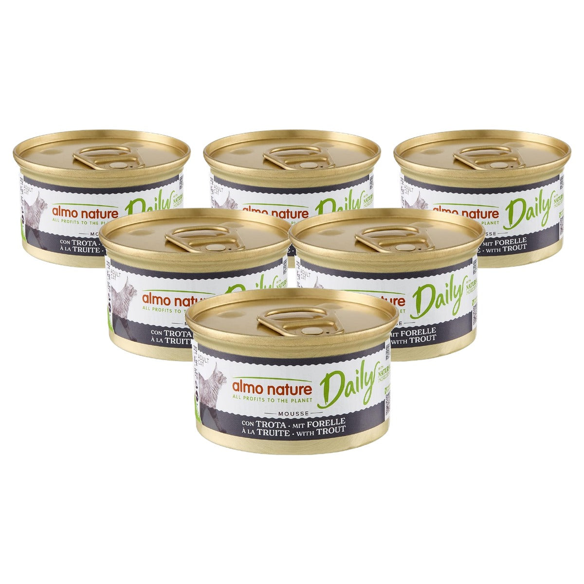 Almo Nature Daily Natvoer voor Katten Mousse Forel 24 x 85 g - 6-pack