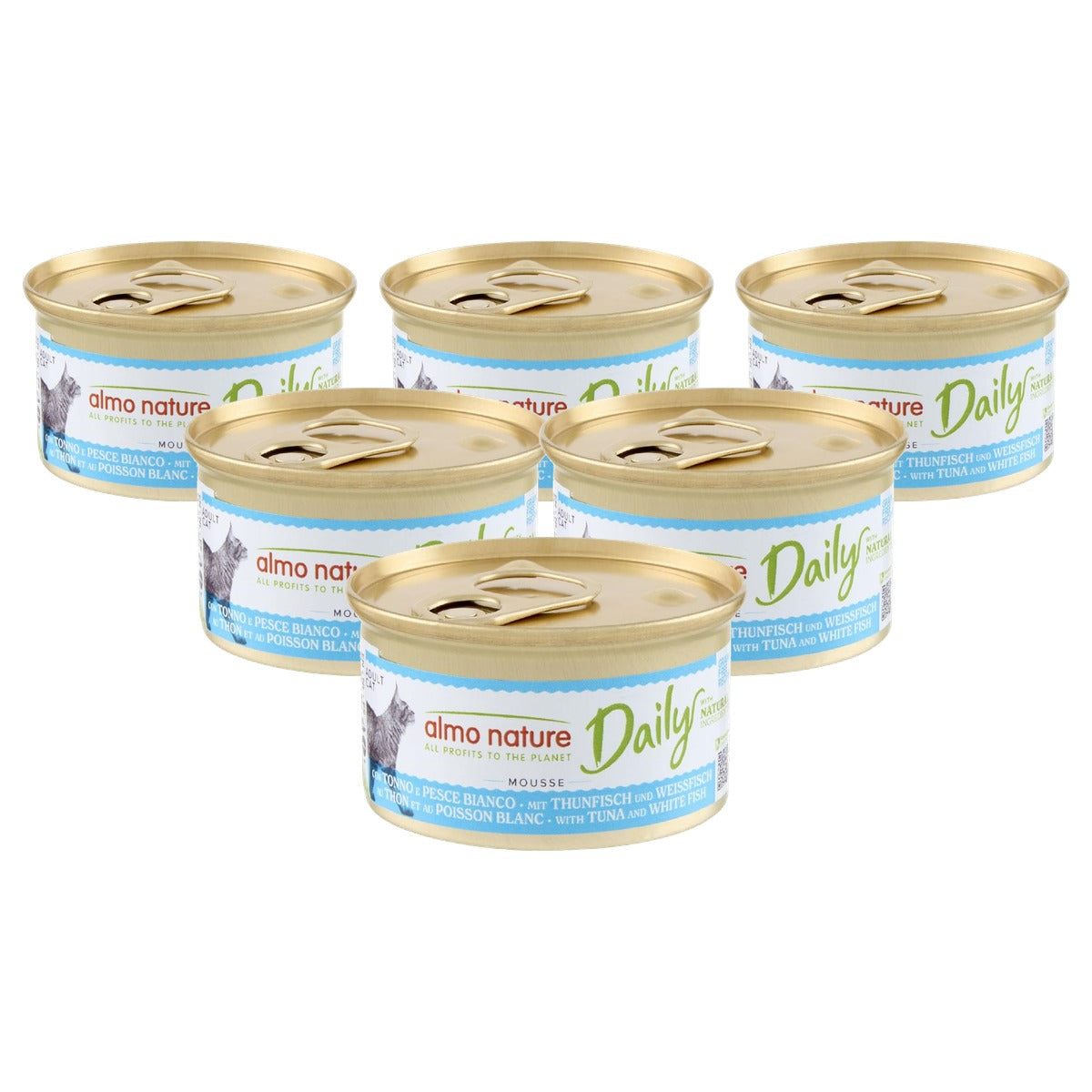 Almo Nature Daily Natvoer voor Volwassen Katten Mousse Tonijn 85 g - 6-pack