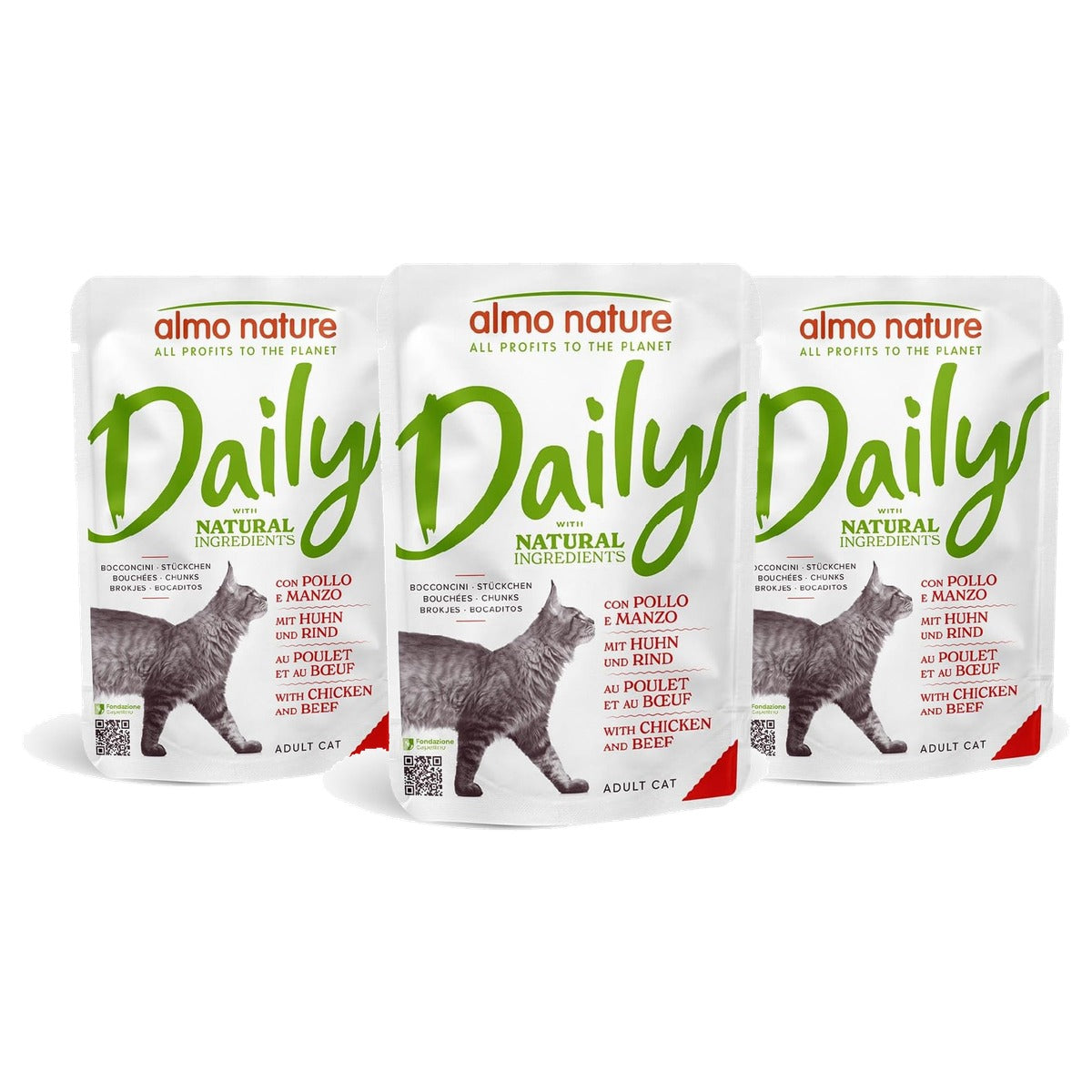 Almo Nature Daily Kattenvoer Kip en Rundvlees 30 x 70 g - 3-pack