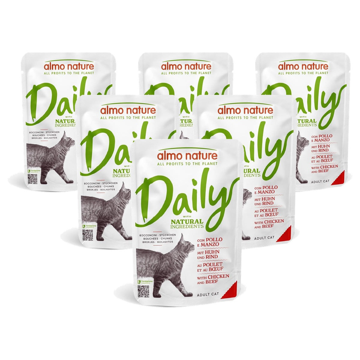 Almo Nature Daily Kattenvoer Kip en Rundvlees 30 x 70 g - 6-pack
