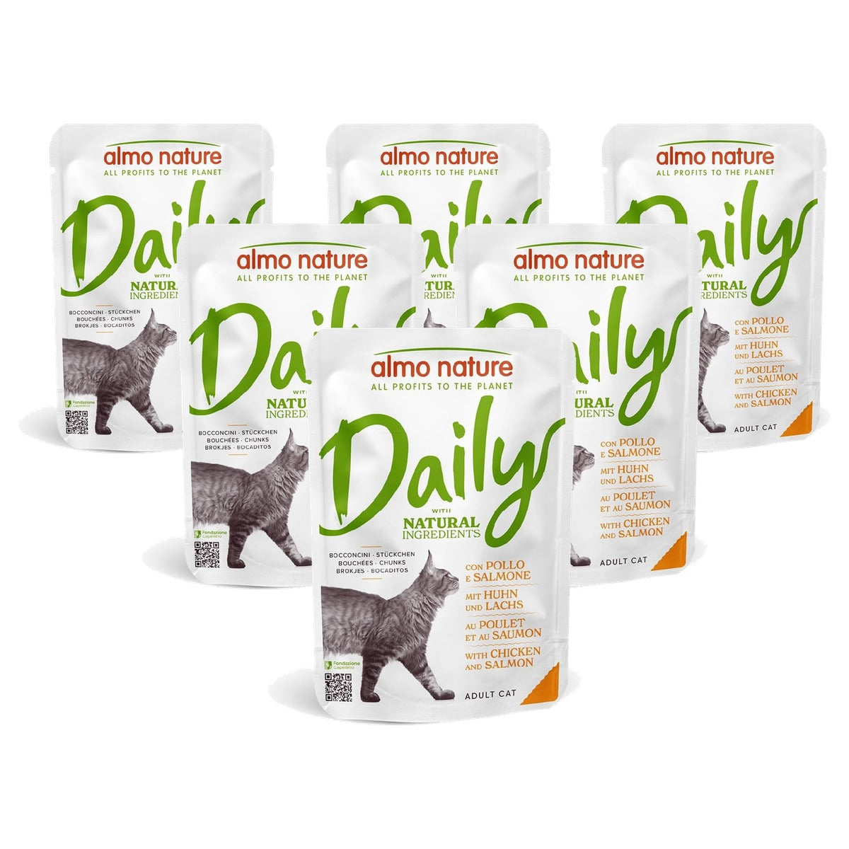 Almo Nature Daily Natvoer Kip en Zalm 30 x 70 g - 6-pack