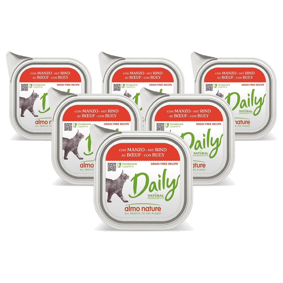 Almo Nature Daily Kattenvoer Rundvlees 32 x 100 g - 6-pack