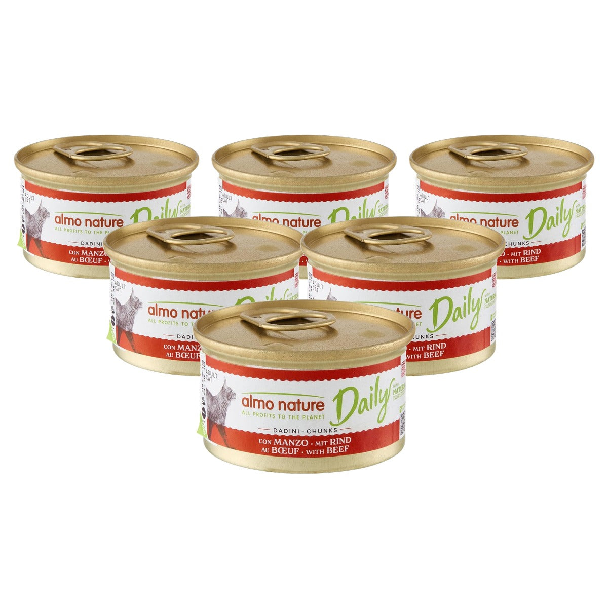 Almo Nature Daily Kattenvoer Hapjes Rundvlees 24 x 85 g - 6-pack