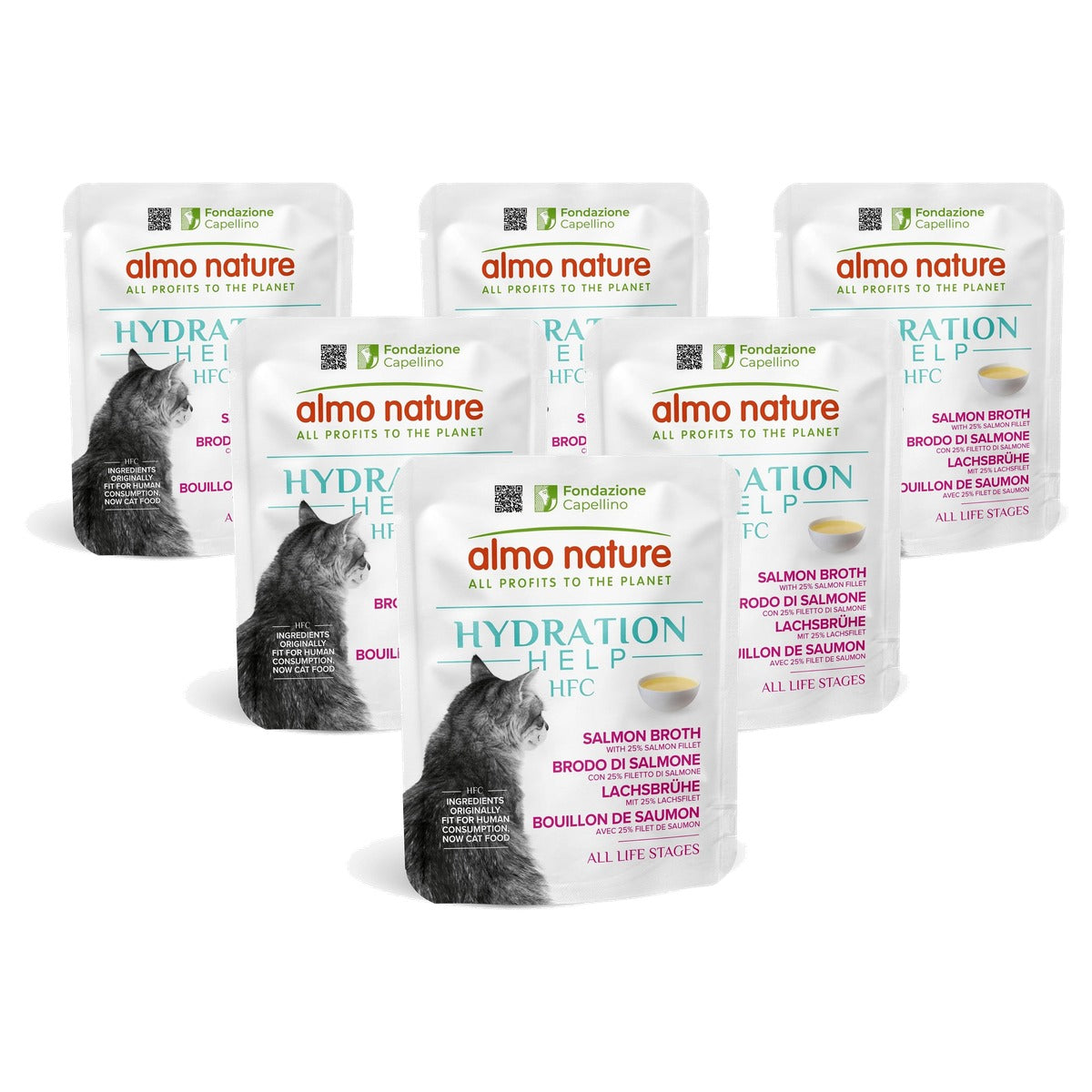 Almo Nature HFC Hydration Help Natvoer Zalmbouillon en Zalmfilet 24 x 50 g - 6-pack