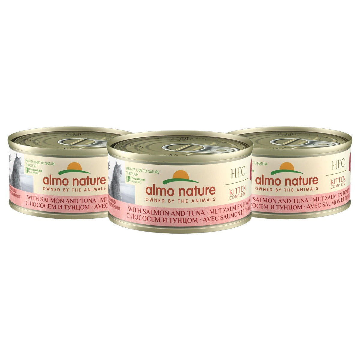 Almo Nature HFC Compleet Natvoer voor Kittens Zalm en Tonijn 24 x 70 g - 3-pack