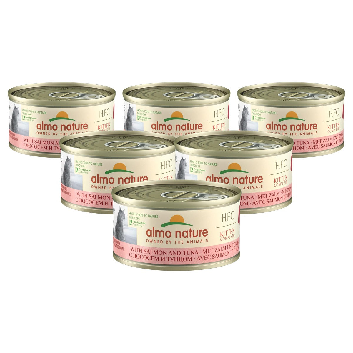 Almo Nature HFC Compleet Natvoer voor Kittens Zalm en Tonijn 24 x 70 g - 6-pack