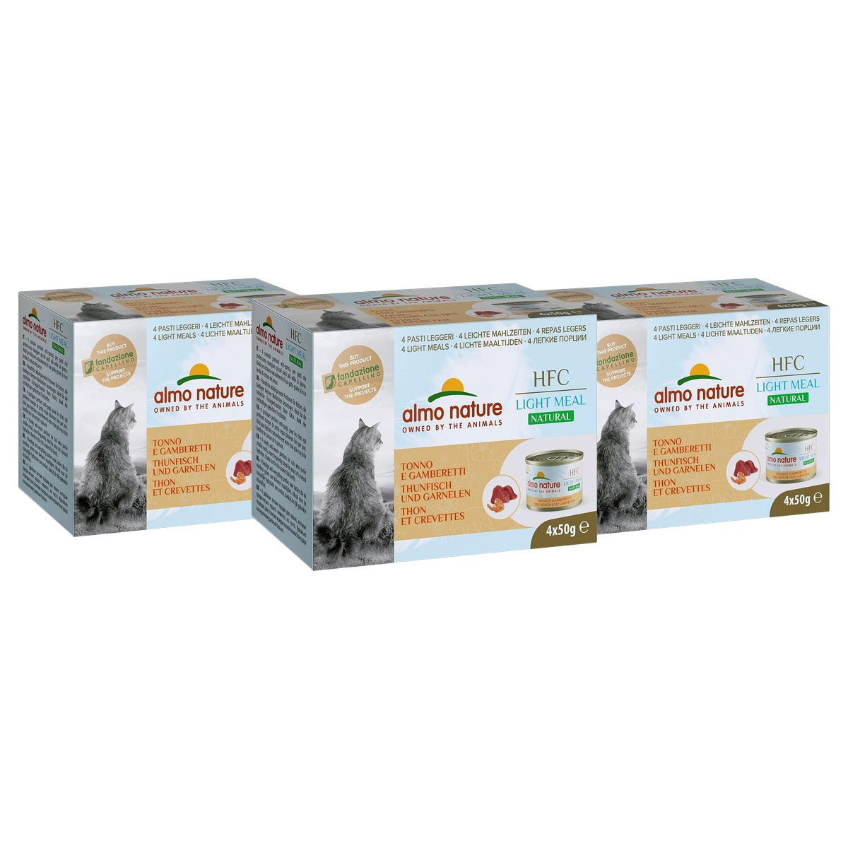 Almo Nature HFC Natural Light Meal Tonijn en Garnalen 4 x 50 g - 3-pack
