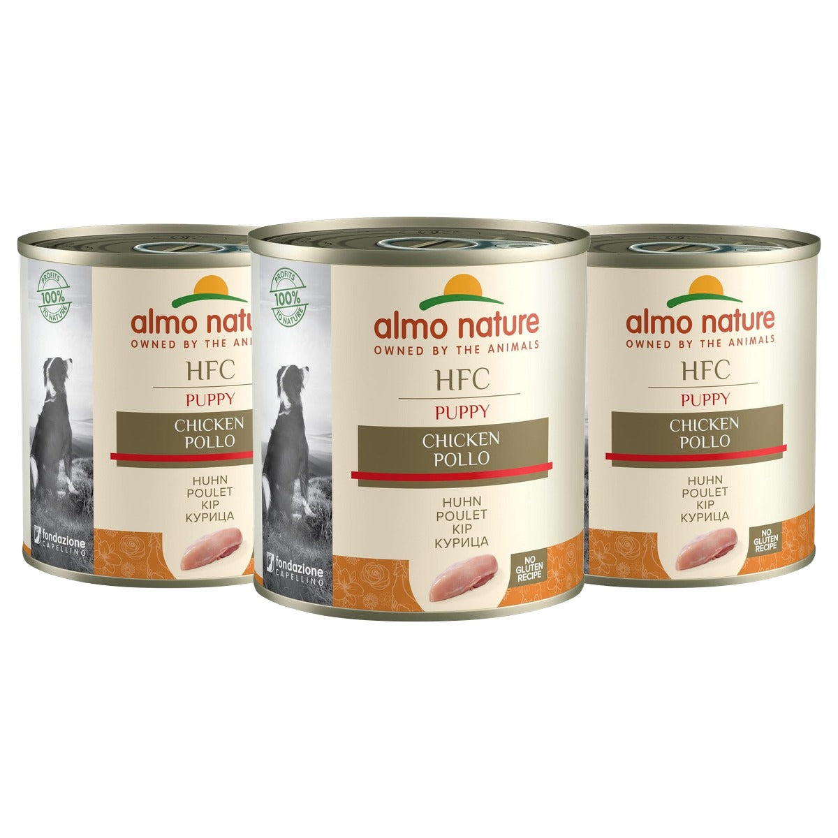 Almo Nature HFC Natural Natvoer voor Honden met Kip - 3-pack