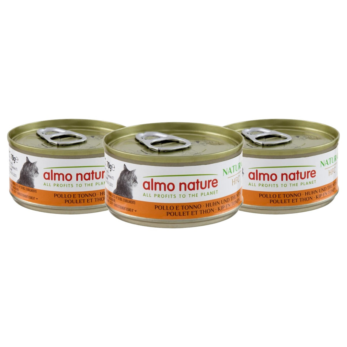 Almo Nature HFC Natural Kattenvoer Nat Kip en Tonijn 24 x 70 g - 3-pack