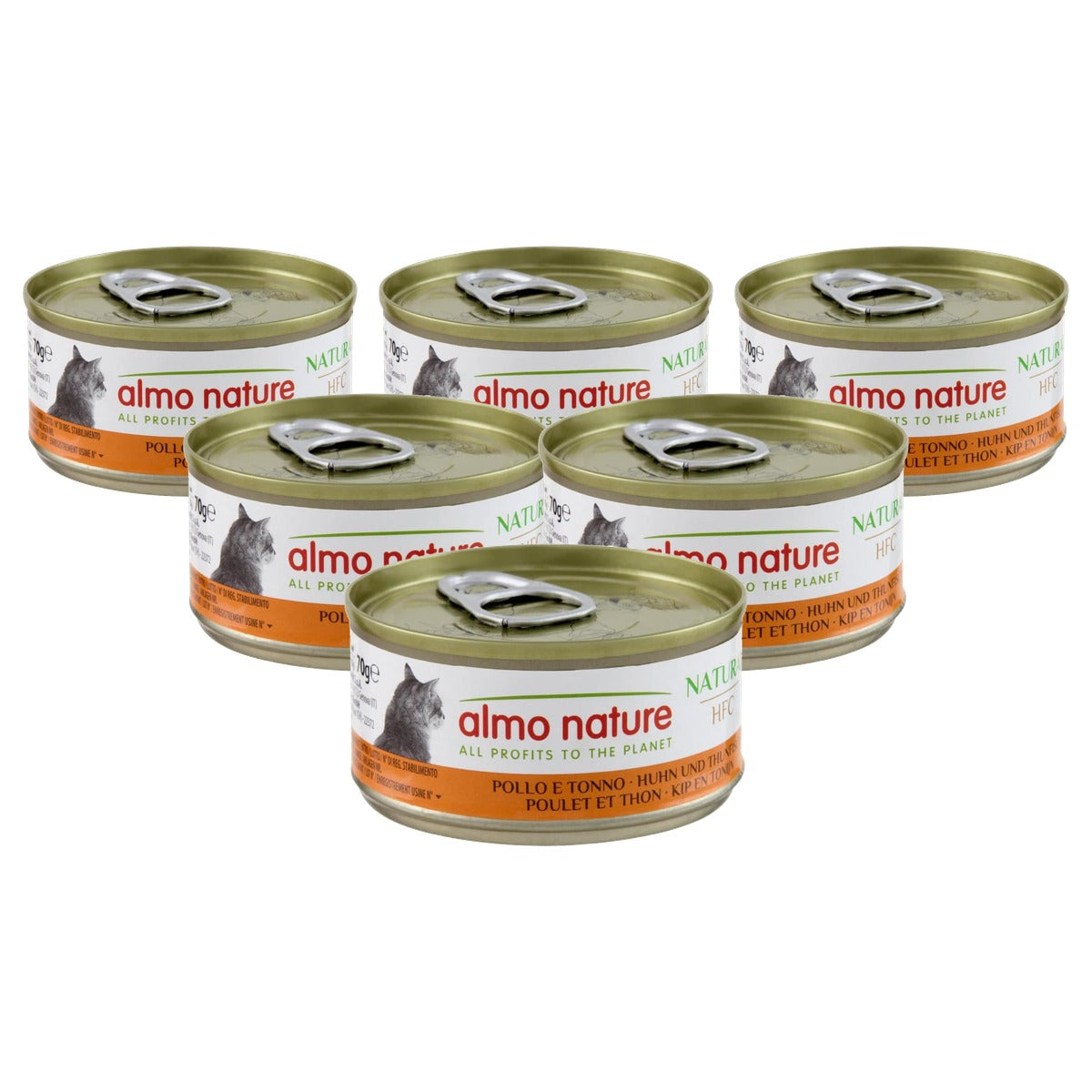 Almo Nature HFC Natural Kattenvoer Nat Kip en Tonijn 24 x 70 g - 6-pack