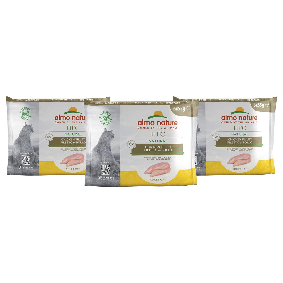 Almo Nature HFC Natural Megapack Kattenvoer Nat Kippenfilet 6 x 55 g - 3-pack