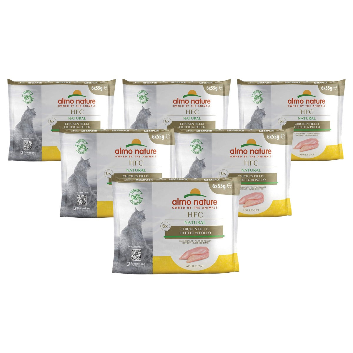 Almo Nature HFC Natural Megapack Kattenvoer Nat Kippenfilet 6 x 55 g - 6-pack