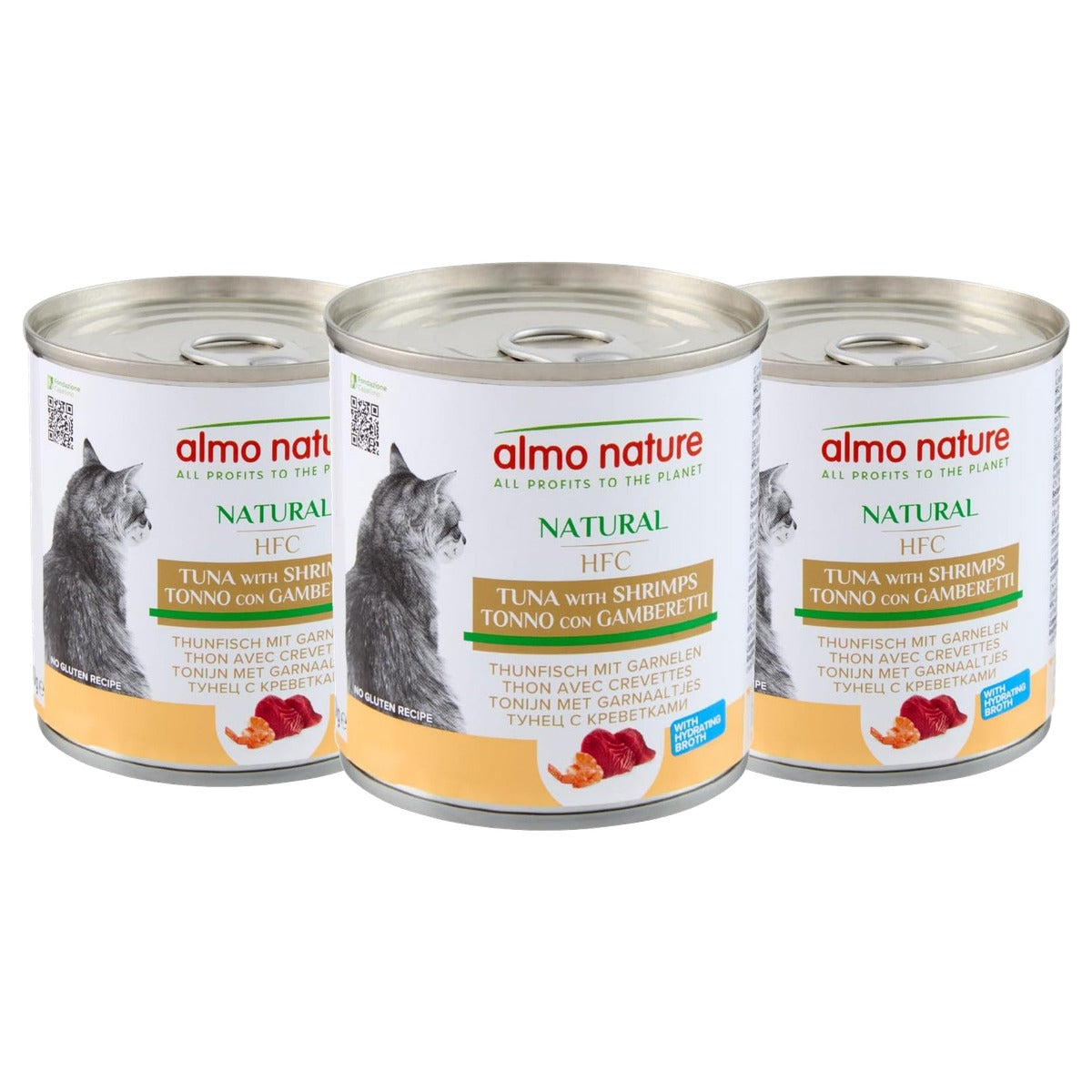 Almo Nature HFC Natural Natvoer Tonijn en Garnalen 12 x 280 g - 3-pack