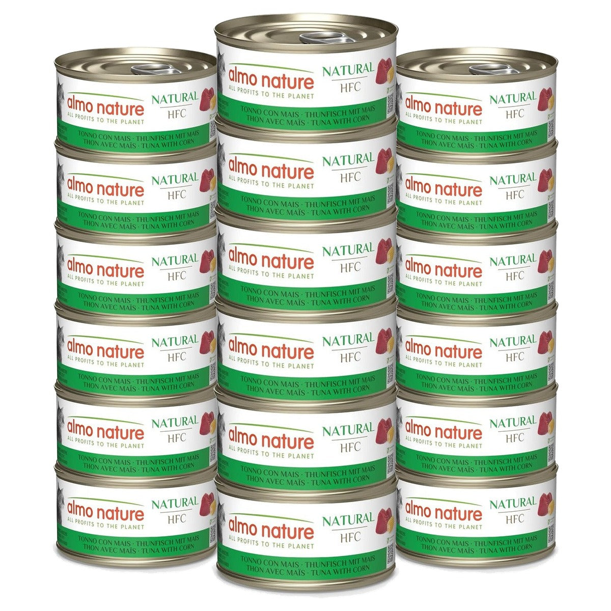 Almo Nature HFC Natural Natvoer Tonijn en Maïs 6 x 70 g - 3-pack