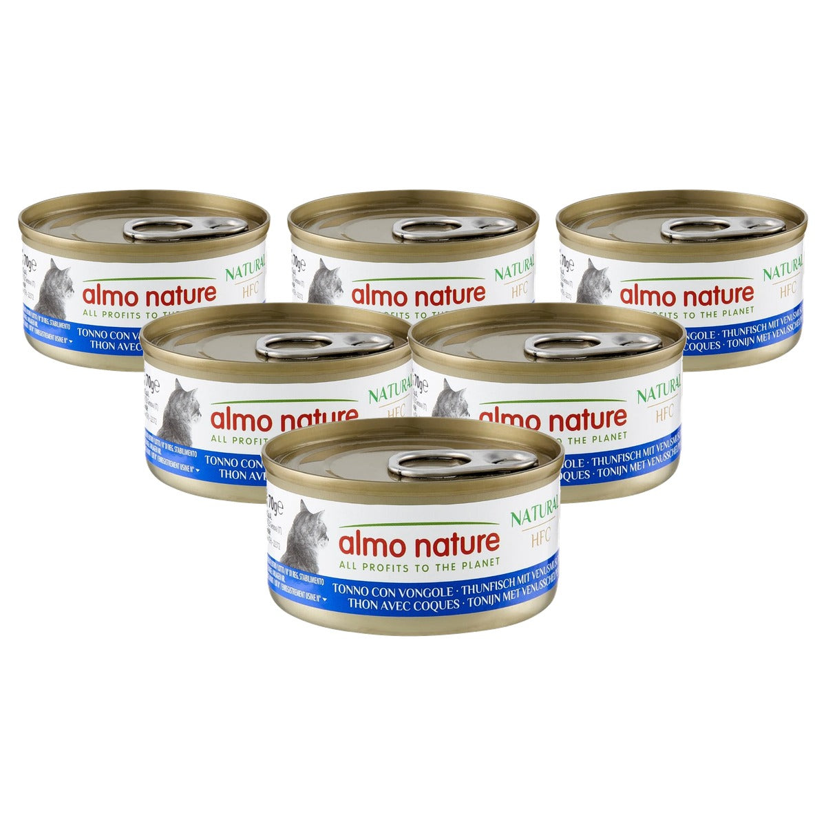 Almo Nature HFC Natural Kattenvoer Tonijn met Venusschelpen 24 x 70 g - 6-pack