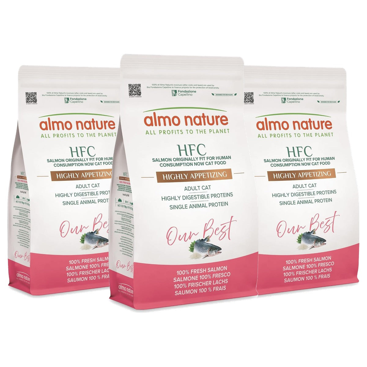 Almo Nature HFC Our Best Highly Appetizing Droogvoer Zalm 1,2 kg - 3-pack