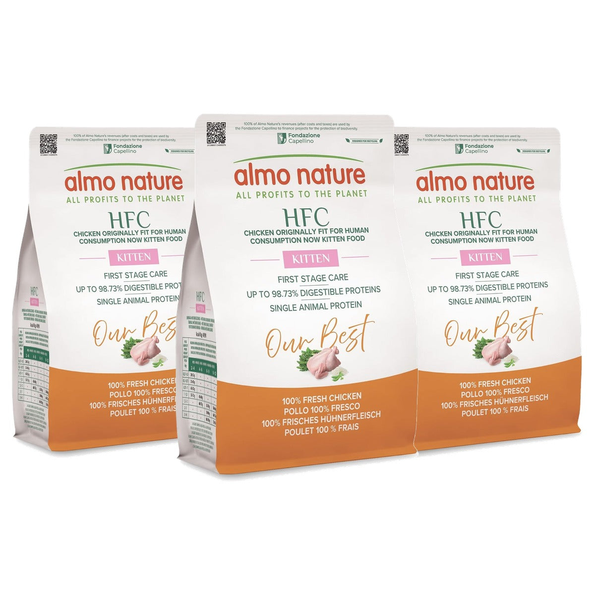 Almo Nature HFC Our Best Kitten Droogvoer Verse Kip 300 g - 3-pack