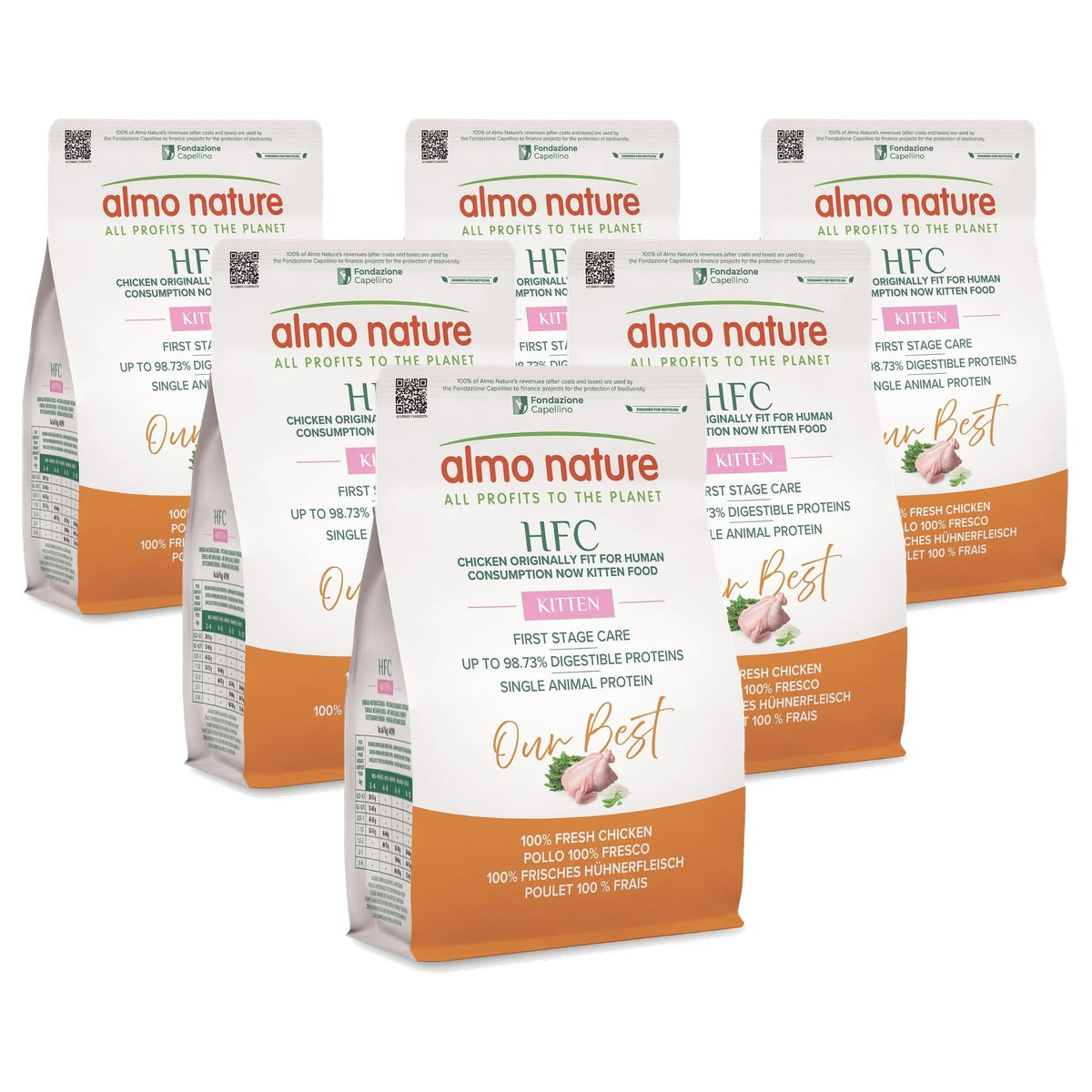 Almo Nature HFC Our Best Kitten Droogvoer Verse Kip 300 g - 6-pack