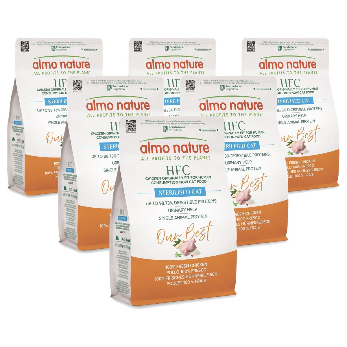 Almo Nature HFC Our Best Droogvoer voor Gesteriliseerde Katten Verse Kip 300 g - 6-pack