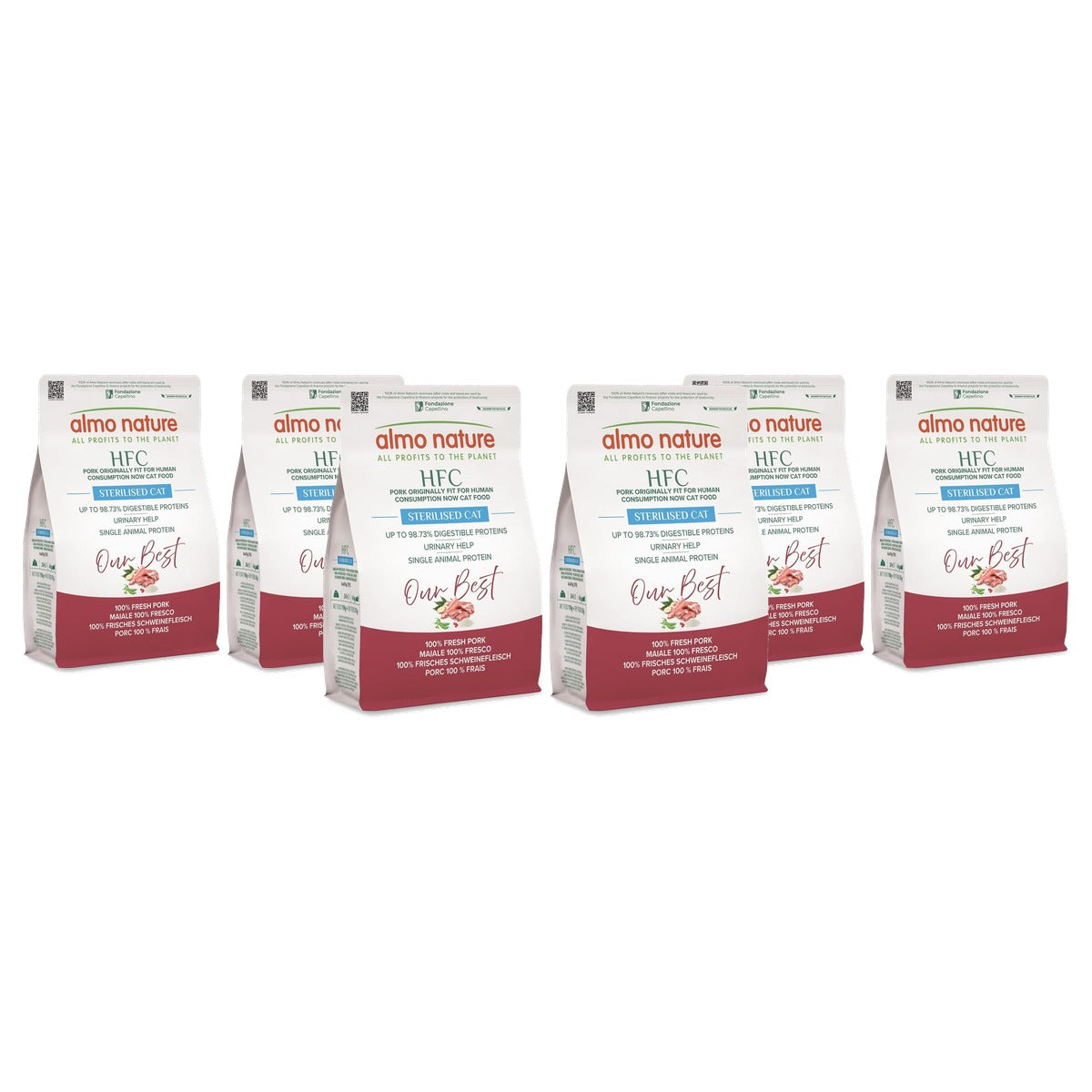 Almo Nature HFC Our Best Adult Sterilised Droogvoer voor Gesteriliseerde Katten Vers Varken 2 x 300 g - 3-pack