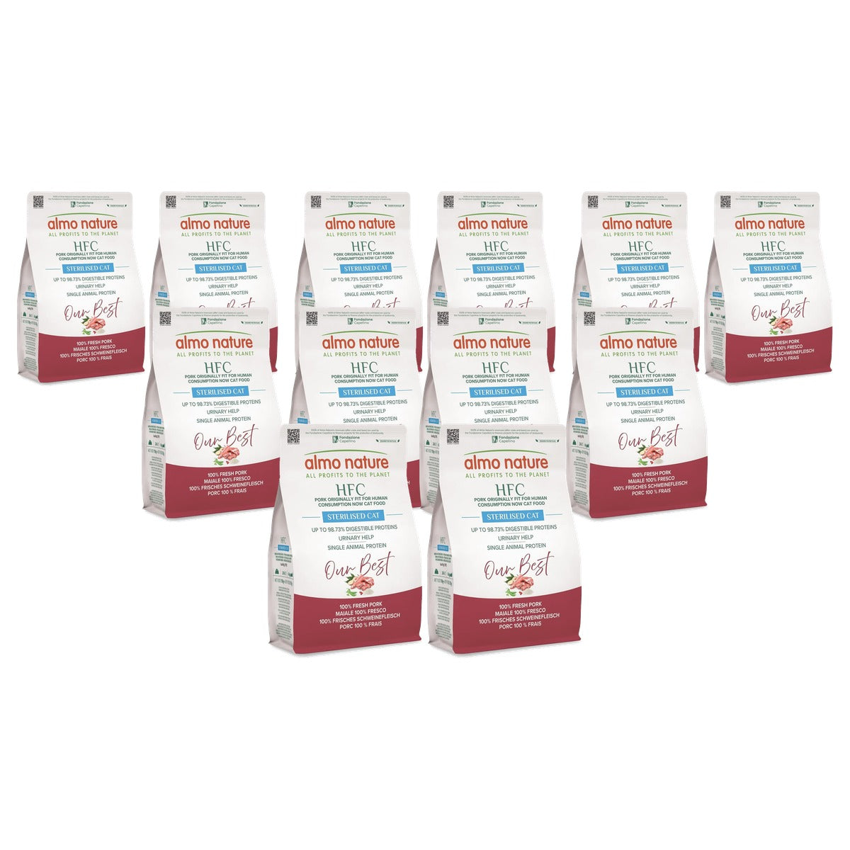 Almo Nature HFC Our Best Adult Sterilised Droogvoer voor Gesteriliseerde Katten Vers Varken 2 x 300 g - 6-pack