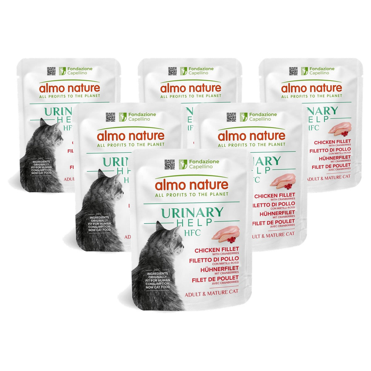 Almo Nature HFC Urinary Help Natvoer voor Katten Kip en Veenbessen 24 x 50 g - 6-pack