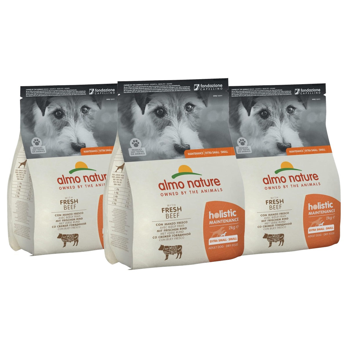 Almo Nature Holistic Dog Droogvoer Rundvlees en Rijst 2 kg - 3-pack