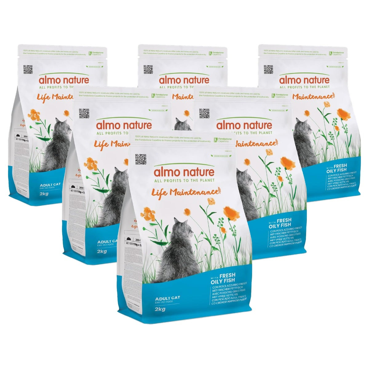 Almo Nature Holistic Maintenance Droogvoer voor Katten Witte Vis en Rijst 2 kg - 6-pack