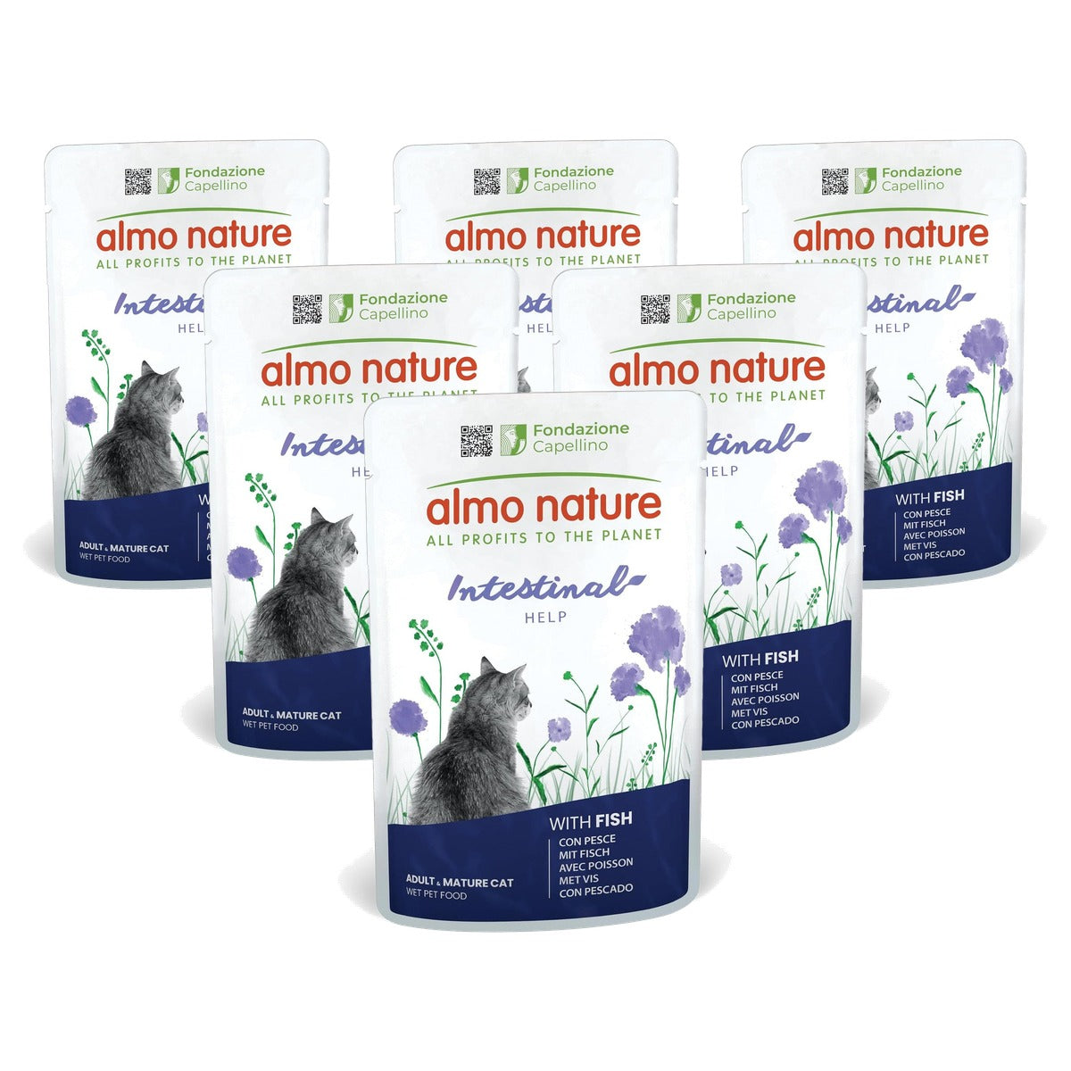 Almo Nature Intestinal Help Kattenvoer met Vis 30 x 70 g - 6-pack