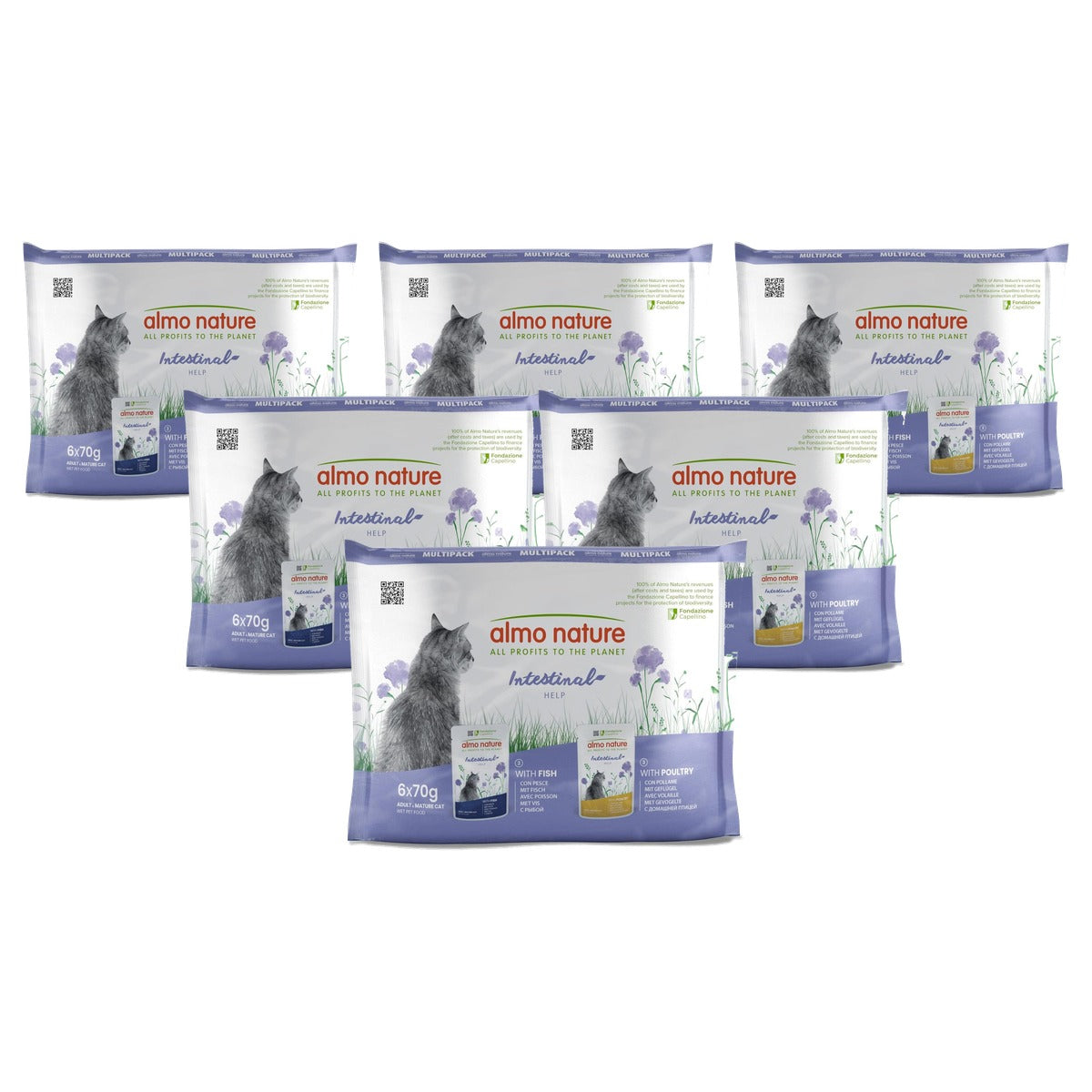Almo Nature Intestinal Help Kattenvoer Vis en Gevogelte 6 x 70 g - 6-pack