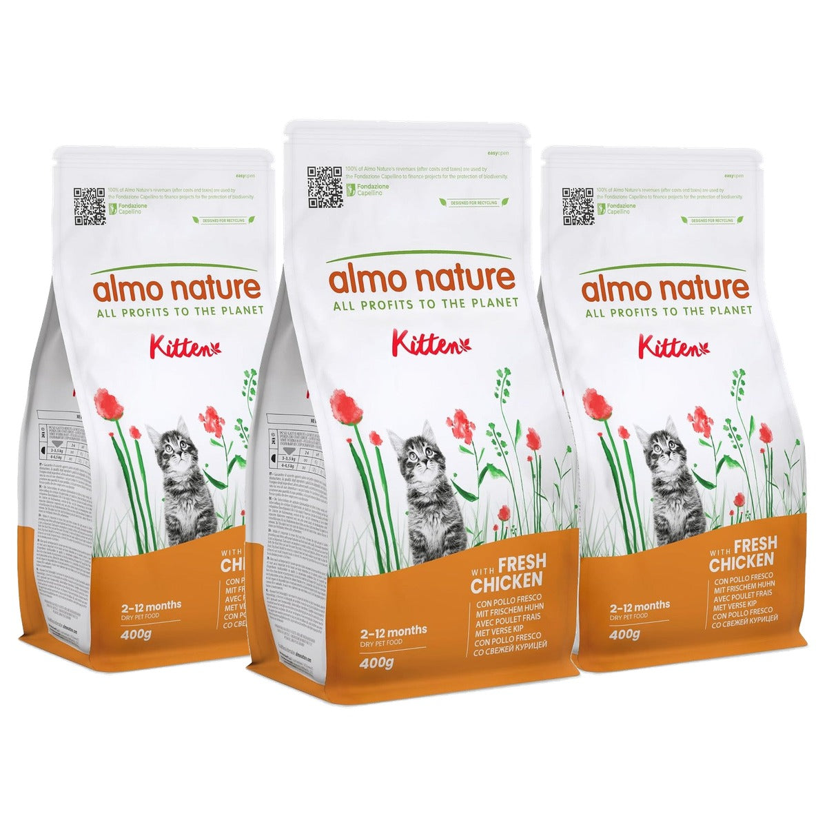 Almo Nature Kitten Droogvoer Verse Kip 400 g - 3-pack